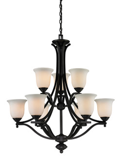 Lagoon Nine Light Chandelier in Matte Black (224|703-9-MB)