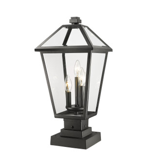 Talbot Three Light Outdoor Pier Mount in Black (224|579PHBS-SQPM-BK)