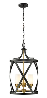 Malcalester Three Light Pendant in Matte Black / Olde Brass (224|481P14-MB-OBR)