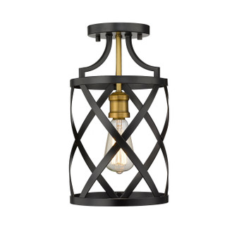 Malcalester One Light Flush Mount in Matte Black / Olde Brass (224|481F1-MB-OBR)