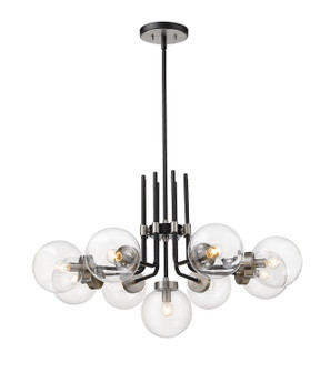 Parsons Nine Light Chandelier in Matte Black / Brushed Nickel (224|477-9MB-BN)