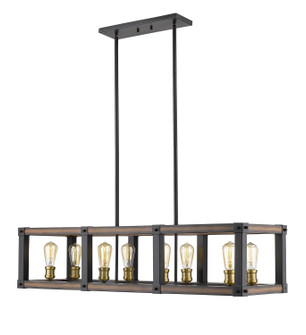 Kirkland Eight Light Linear Chandelier in Rustic Mahogany (224|472-8L-RM)