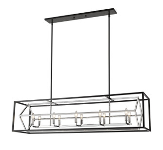 Euclid Ten Light Linear Chandelier in Chrome / Matte Black (224|457-10L-CH-MB)