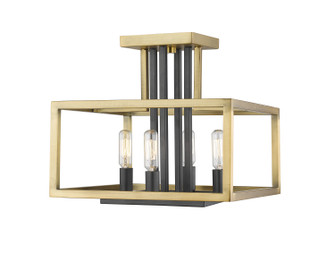 Quadra Four Light Semi Flush Mount in Olde Brass / Bronze (224|456SF-OBR-BRZ)