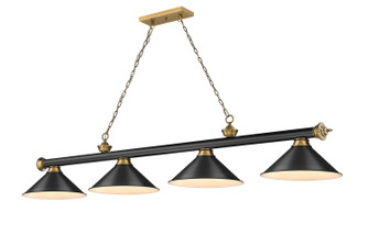 Cordon Four Light Billiard in Matte Black / Rubbed Brass (224|2306-4MB-RB-MB15)