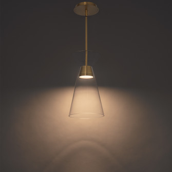 Chandra LED Mini Pendant in Aged Brass (34|PD-87214-AB)