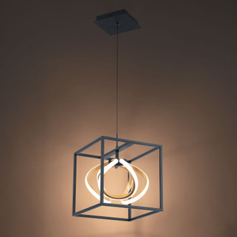 Sinclair LED Mini Pendant in Black/Gold Leaf (34|PD-73210-BK/GL)