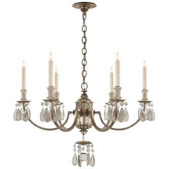 Elizabeth Six Light Chandelier in Burnished Silver Leaf (268|TOB 5036BSL)