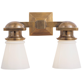 Ny Subway Two Light Wall Sconce in Hand-Rubbed Antique Brass (268|SL 2152HAB-WG)