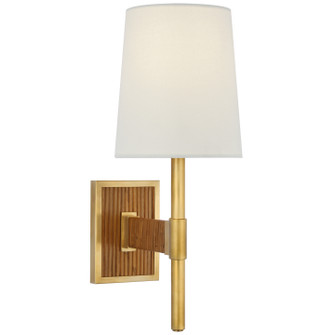 Elle LED Wall Sconce in Polished Nickel and Black Rattan (268|SK 2555PN/BRT-L)