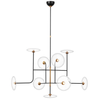 Calvino LED Chandelier in Aged Iron and Hand-Rubbed Antique Brass (268|S 5693AI/HAB-CG)