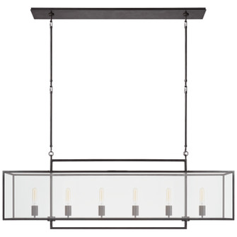 Halle Six Light Linear Pendant in Aged Iron (268|S 5195AI-CG)