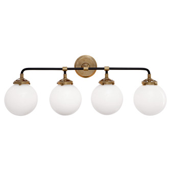 Bistro Four Light Bath Sconce in Hand-Rubbed Antique Brass and Black (268|S 2025HAB/BLK-WG)