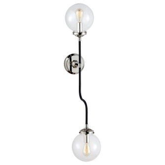 Bistro Two Light Wall Sconce in Polished Nickel (268|S 2022PN-CG)