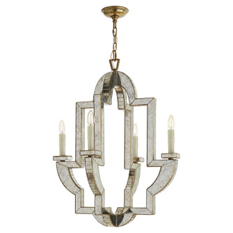 Lido Four Light Chandelier in Antique Mirror with Antique Brass (268|NW 5040AM/HAB)