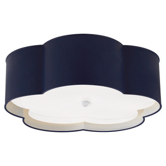 Bryce Four Light Flush Mount in French Navy and White (268|KS 4118NVY/WHT-FA)