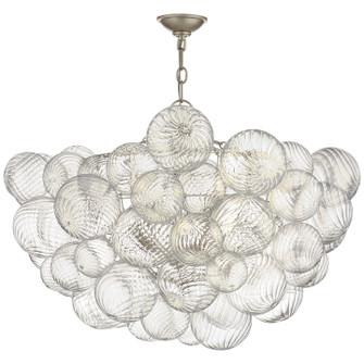 Talia Eight Light Chandelier in Burnished Silver Leaf and Clear Swirled Glass (268|JN 5112BSL/CG)