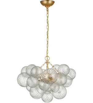 Talia LED Chandelier in Gild and Clear Swirled Glass (268|JN 5110G/CG)