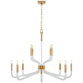 Reagan 12 Light Chandelier in Antique-Burnished Brass and Crystal (268|CHC 5904AB/CG)