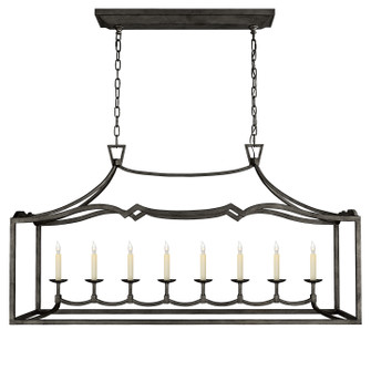 Darlana Fancy Eight Light Linear Pendant in Aged Iron (268|CHC 2183AI)