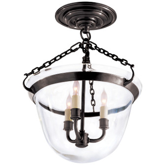 Country Bell Jar Three Light Semi-Flush Mount in Bronze (268|CHC 2109BZ)