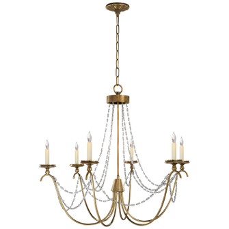 Marigot Six Light Chandelier in Antique-Burnished Brass (268|CHC 1415AB-SG)