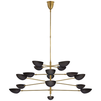 Graphic 16 Light Chandelier in Hand-Rubbed Antique Brass (268|ARN 5503HAB-BLK)