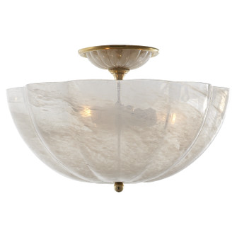 Rosehill Three Light Semi Flush Mount in Hand-Rubbed Antique Brass (268|ARN 4000HAB-WG)