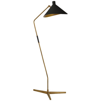Mayotte One Light Floor Lamp in Hand-Rubbed Antique Brass (268|ARN 1013HAB-BLK)