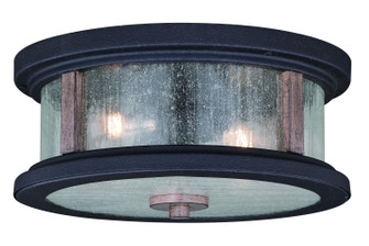 Cumberland Two Light Outdoor Flush Mount in Textured Dark Bronze and Burnished Oak (63|T0450)