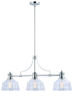 Beloit Three Light Linear Chandelier in Satin Nickel (63|H0221)