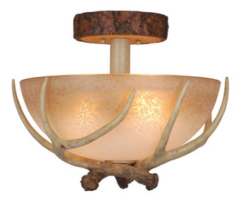 Lodge Three Light Semi Flush Mount in Noachian Stone (63|CF33016NS)