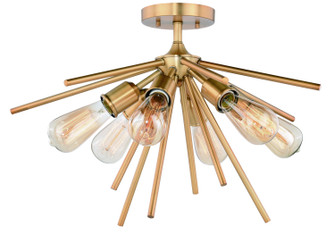 Estelle Six Light Semi Flush Mount in Natural Brass (63|C0162)