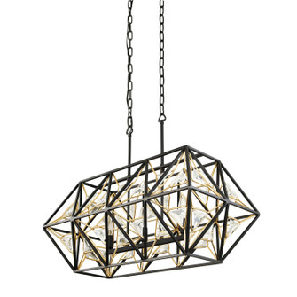 Marcia Three Light Linear Pendant in Matte Black/French Gold (137|353N03MBFG)