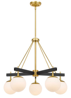 Allie Five Light Chandelier in Black/Satin Brass (137|352C05BLSB)