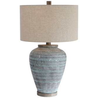 Pelia One Light Table Lamp in Aqua Blue Crackle Glaze With Light Gray Textured Pattern (52|26228-1)