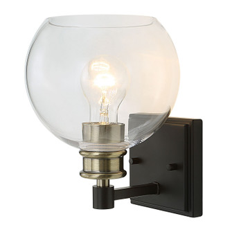 Kent One Light Wall Sconce in Black & Plated Antique Brass (52|22552)