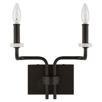 Ebony Elegance Two Light Wall Sconce in Matte Black With White Marble (52|22551)