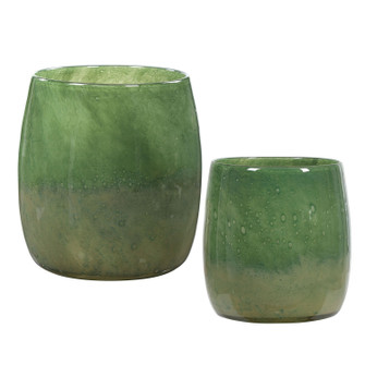 Matcha Vases, S/2 in Seeded Glass (52|17845)