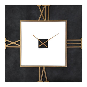 Mudita Wall Clock in Textured Black Concrete w/Antiqued Gold Leaf (52|06448)