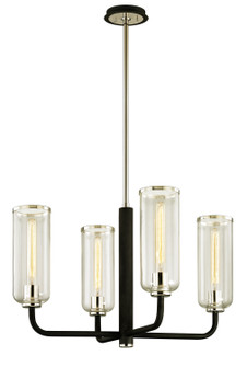 Aeon Four Light Chandelier in Carbide Blk & Pol Nickel (67|F6274)