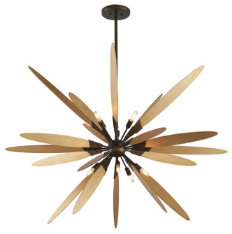 Dragonfly Ten Light Chandelier in Bronze With Satin Leaf (67|F5277)