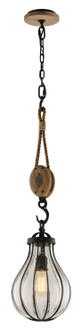 Murphy One Light Pendant in Vintage Iron With Rustic Wood (67|F4904)