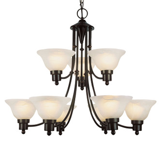 Perkins Nine Light Chandelier in Weathered Bronze (110|6549 WB)