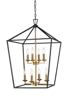 Eight Light Pendant in Black/Antique Gold (110|10268 BK/AG)