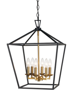 Six Light Pendant in Black/Antique Gold (110|10266 BK/AG)