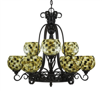 Eleganté Nine Light Chandelier in Dark Granite (200|869-DG-407)