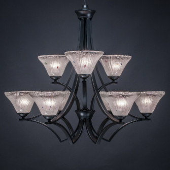 Zilo Nine Light Chandelier in Matte Black (200|569-MB-751)