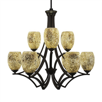 Zilo Nine Light Chandelier in Dark Granite (200|569-DG-4175)