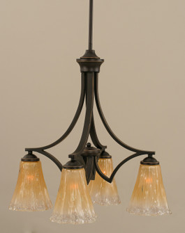 Zilo Four Light Chandelier in Dark Granite (200|568-DG-720)